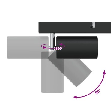 vidaXL Σποτ οροφής με προβολείς Μαύρο 73 x 6 x 16 εκ Μέταλλο