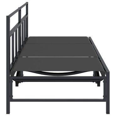 vidaXL Ξαπλώστρα Textilene Μαύρο 200x62x59,5cm 1 τεμ.