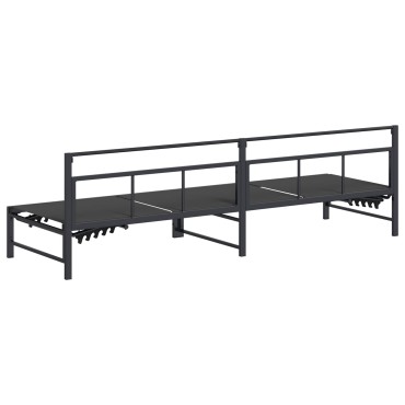 vidaXL Ξαπλώστρα Textilene Μαύρο 200x62x59,5cm 1 τεμ.