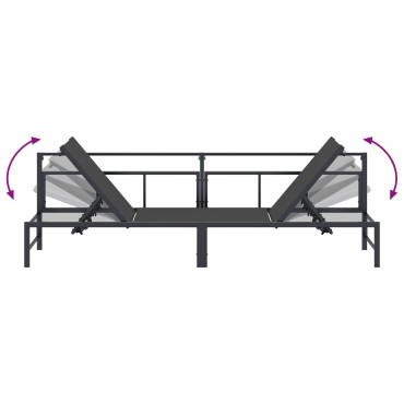 vidaXL Ξαπλώστρα Textilene Μαύρο 200x62x59,5cm 1 τεμ.