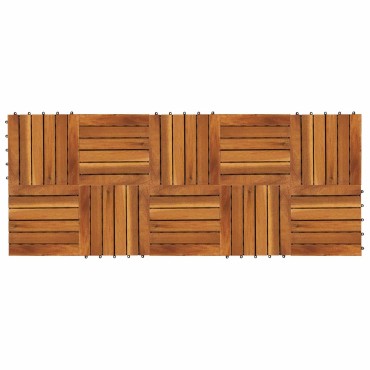 vidaXL Πλάκα Κατασκευής 10 τμχ. Καφέ 30 x 30 cm Ξύλο Ακακίας