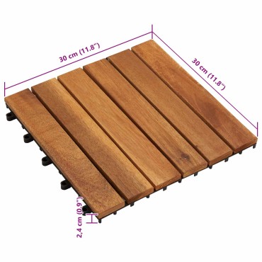vidaXL Πλάκα Κατασκευής 10 τμχ. Καφέ 30 x 30 cm Ξύλο Ακακίας