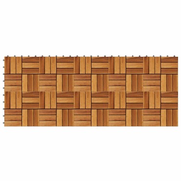vidaXL Πλάκα Κατασκευής 10 τμχ. Καφέ 30 x 30 cm Ξύλο Ακακίας