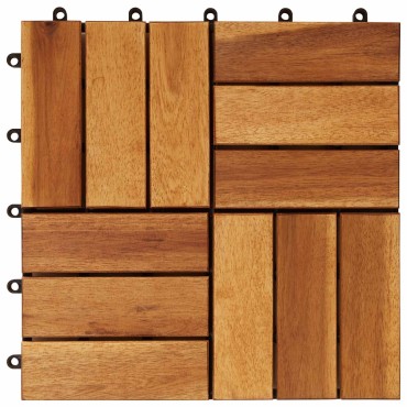 vidaXL Πλάκα Κατασκευής 10 τμχ. Καφέ 30 x 30 cm Ξύλο Ακακίας