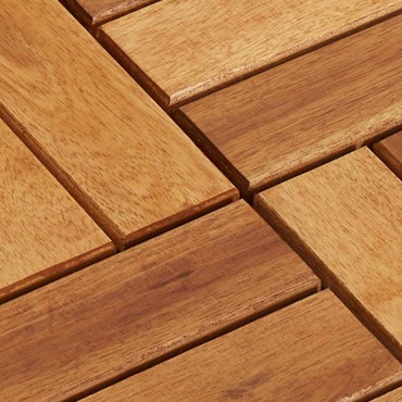 vidaXL Πλάκα Κατασκευής 10 τμχ. Καφέ 30 x 30 cm Ξύλο Ακακίας