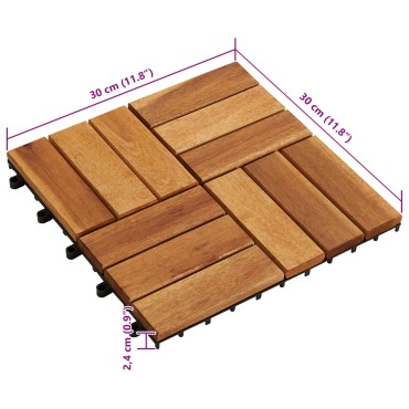 vidaXL Πλάκα Κατασκευής 10 τμχ. Καφέ 30 x 30 cm Ξύλο Ακακίας