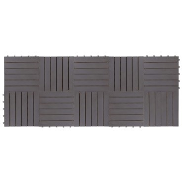 vidaXL Πλάκα Κατασκευής 10 τμχ. Γκρι 30 x 30 cm Ξύλο Ακακίας