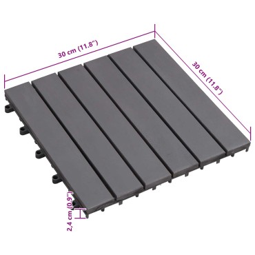 vidaXL Πλάκα Κατασκευής 10 τμχ. Γκρι 30 x 30 cm Ξύλο Ακακίας