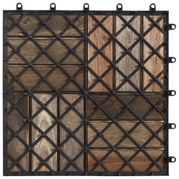 vidaXL Πλάκα Κατασκευής 10 τμχ. Γκρι 30 x 30 cm Ξύλο Ακακίας
