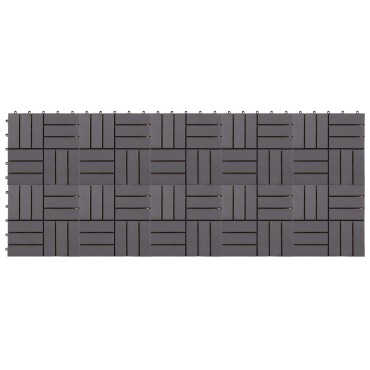 vidaXL Πλάκα Κατασκευής 10 τμχ. Γκρι 30 x 30 cm Ξύλο Ακακίας