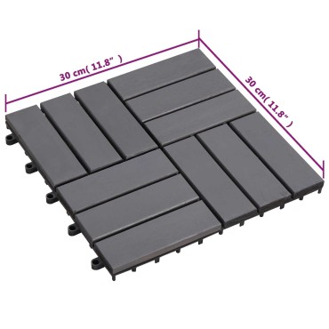 vidaXL Πλάκα Κατασκευής 10 τμχ. Γκρι 30 x 30 cm Ξύλο Ακακίας