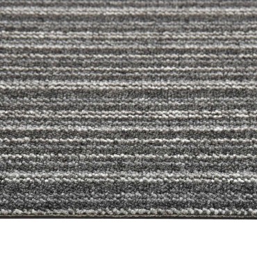 vidaXL Χαλί 20 τμχ. Ριγέ ανθρακί 50x50cm 100% Πολυπροπυλένιο