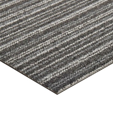 vidaXL Χαλί 20 τμχ. Ριγέ ανθρακί 50x50cm 100% Πολυπροπυλένιο