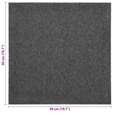 vidaXL Χαλί 20 τμχ. Ανθρακί 50x50cm 100% Πολυπροπυλένιο