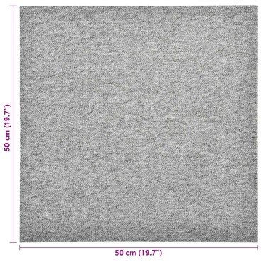 vidaXL Χαλί 20 τμχ. Ανοιχτό γκρι 50x50cm 100% Πολυπροπυλένιο