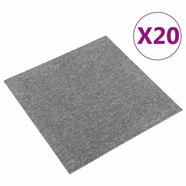 vidaXL Χαλί 20 τμχ. Γκρι 50x50cm 100% Πολυπροπυλένιο