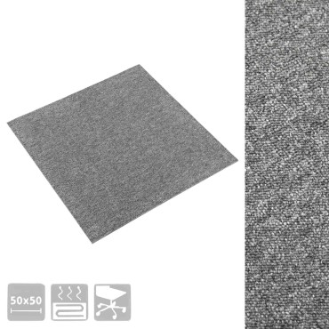 vidaXL Χαλί 20 τμχ. Γκρι 50x50cm 100% Πολυπροπυλένιο