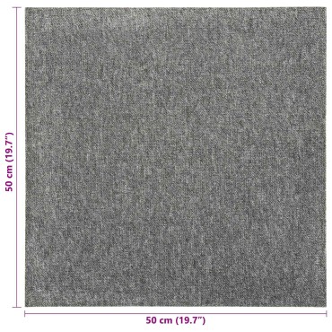 vidaXL Χαλί 20 τμχ. Γκρι 50x50cm 100% Πολυπροπυλένιο