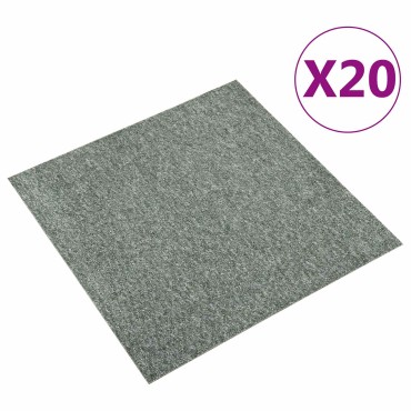 vidaXL Χαλί 20 τμχ. Πράσινο 50x50cm 100% Πολυπροπυλένιο