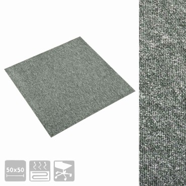 vidaXL Χαλί 20 τμχ. Πράσινο 50x50cm 100% Πολυπροπυλένιο