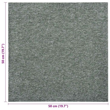 vidaXL Χαλί 20 τμχ. Πράσινο 50x50cm 100% Πολυπροπυλένιο