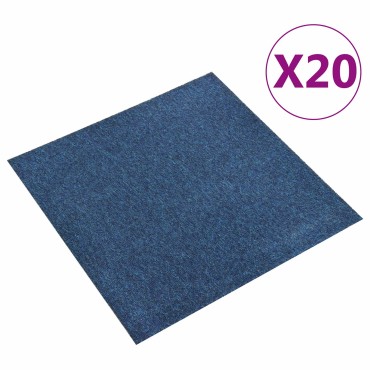 vidaXL Χαλί 20 τμχ. Σκούρο Μπλε 50x50cm 100% Πολυπροπυλένιο