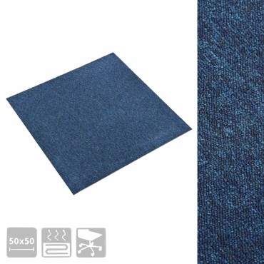 vidaXL Χαλί 20 τμχ. Σκούρο Μπλε 50x50cm 100% Πολυπροπυλένιο