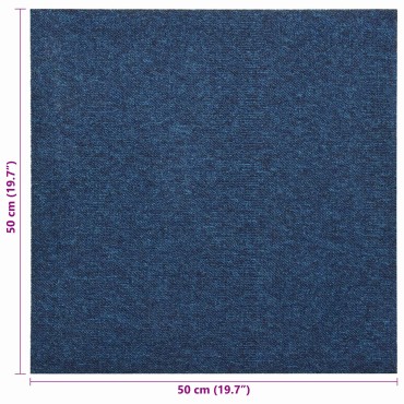 vidaXL Χαλί 20 τμχ. Σκούρο Μπλε 50x50cm 100% Πολυπροπυλένιο