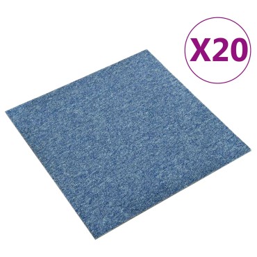 vidaXL Χαλί 20 τμχ. Μπλε 50x50cm 100% Πολυπροπυλένιο
