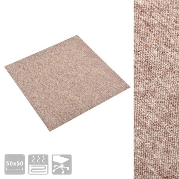 vidaXL Χαλί 20 τμχ. Μπεζ 50x50cm 100% Πολυπροπυλένιο