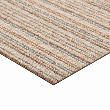 vidaXL Χαλί 20 τμχ. Ριγέ μπεζ 50x50cm 100% Πολυπροπυλένιο