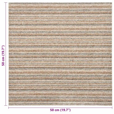 vidaXL Χαλί 20 τμχ. Ριγέ μπεζ 50x50cm 100% Πολυπροπυλένιο