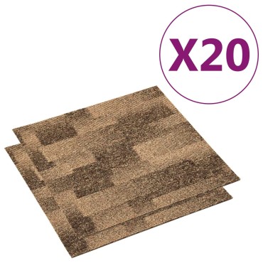 vidaXL Χάλι Δαπέδου 20 τμχ. Καφέ 50x50cm PP