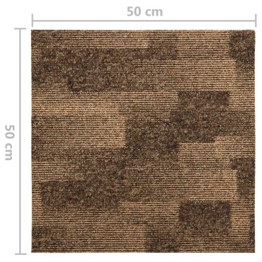 vidaXL Χάλι Δαπέδου 20 τμχ. Καφέ 50x50cm PP