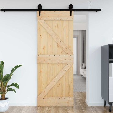 vidaXL Πόρτα NARVIK 95 x 210 cm Συμπαγές Ξύλο Πεύκου (Ακατέργαστο)