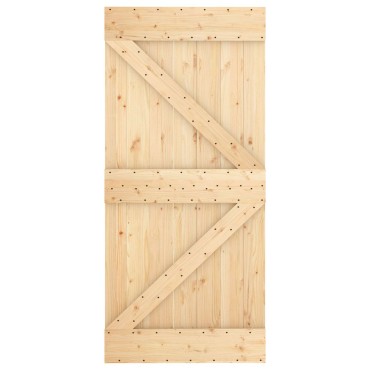 vidaXL Πόρτα NARVIK 95 x 210 cm Συμπαγές Ξύλο Πεύκου (Ακατέργαστο)