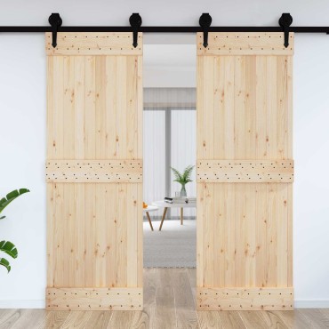 vidaXL Πόρτα NARVIK Φυσικό 80 x 210 cm Συμπαγές Ξύλο Πεύκου