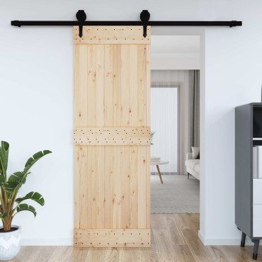 vidaXL Πόρτα NARVIK Φυσικό 80 x 210 cm Συμπαγές Ξύλο Πεύκου