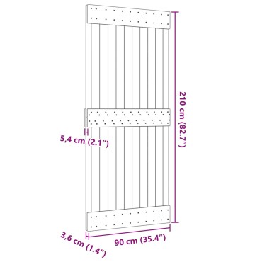 vidaXL Επίπεδη πόρτα NARVIK 90x210 εκ.