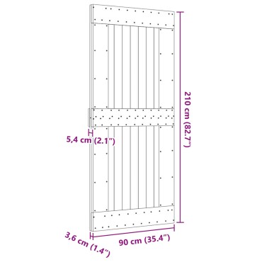 vidaXL Πόρτα NARVIK Φυσικό 90 x 210 cm Συμπαγές Ξύλο Πεύκου