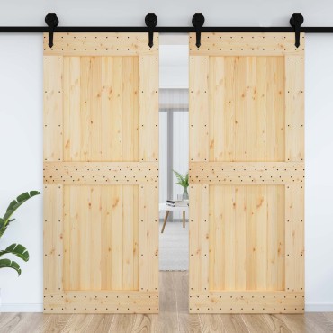 vidaXL Πόρτα NARVIK Φυσικό 95 x 210 cm Συμπαγές Ξύλο Πεύκου