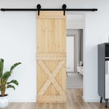 vidaXL Πόρτα Cross NARVIK 70x210cm Συμπαγές Ξύλο Πεύκου (Ακατέργαστο)
