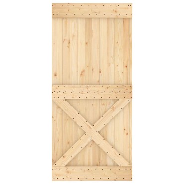 vidaXL Πόρτα Cross NARVIK 95x210cm Συμπαγές Ξύλο Πεύκου (Ακατέργαστο)