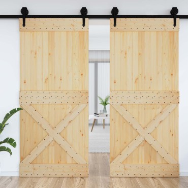 vidaXL Πόρτα NARVIK 100 x 210 cm Συμπαγές Ξύλο Πεύκου (Ακατέργαστο)