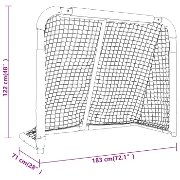 vidaXL Τέρμα Χόκεϊ Κόκκινο και Λευκό 183 x 71 x 122 εκ. από Πολυεστέρα