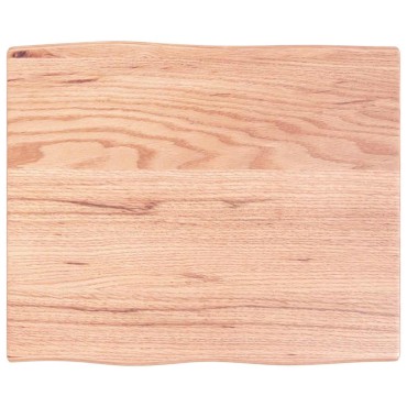 vidaXL Επιφ Τραπεζιού Αν Καφέ 60x50x2cm Επ Μασίφ Ξύλο Δρυός Live Edge 1 τεμ.