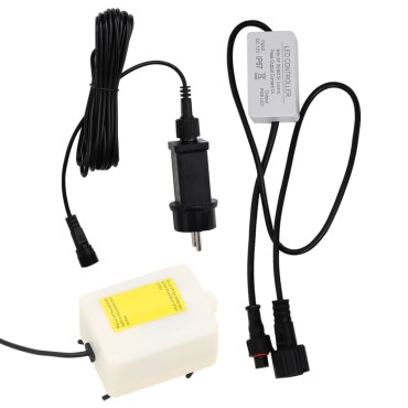 vidaXL Στήλη Με Φούσκες και Φώτα LED RGB 110 εκ. Ανοξ. Ατσάλι/Ακρυλικό