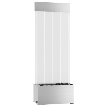 vidaXL Στήλη Με Φούσκες και Φώτα LED RGB 110 εκ. Ανοξ. Ατσάλι/Ακρυλικό