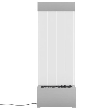 vidaXL Στήλη Με Φούσκες και Φώτα LED RGB 110 εκ. Ανοξ. Ατσάλι/Ακρυλικό
