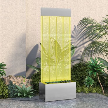 vidaXL Στήλη Με Φούσκες και Φώτα LED RGB 110 εκ. Ανοξ. Ατσάλι/Ακρυλικό